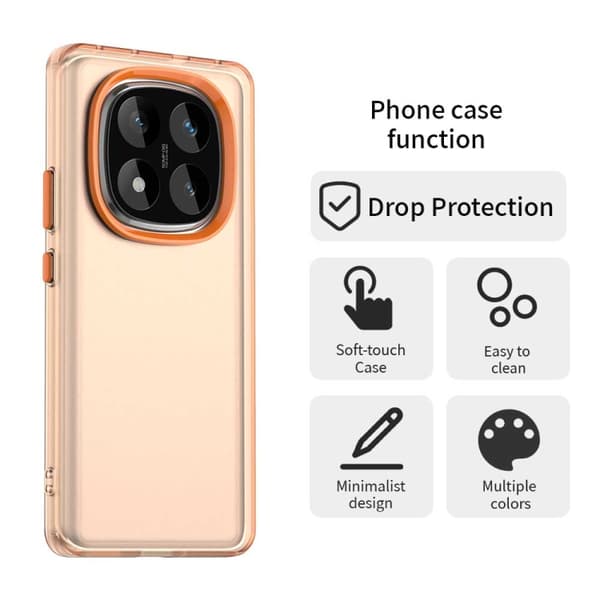 Redmi Note 14 Pro 5G - Candy PC Hybrid TPU Stöttåligt Mobilskal Orange