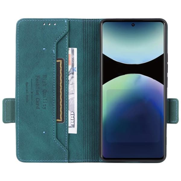 Redmi Note 14 Pro 4G - Magnetisk Låsfunktion Läderfodral Grön
