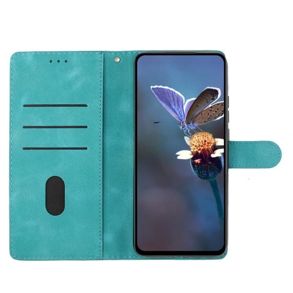 iPhone 18 Pro Max / iPhone 17 Pro Max Skal med Embossed PU och Körsbärsblomma Fjärilsmönster Grön