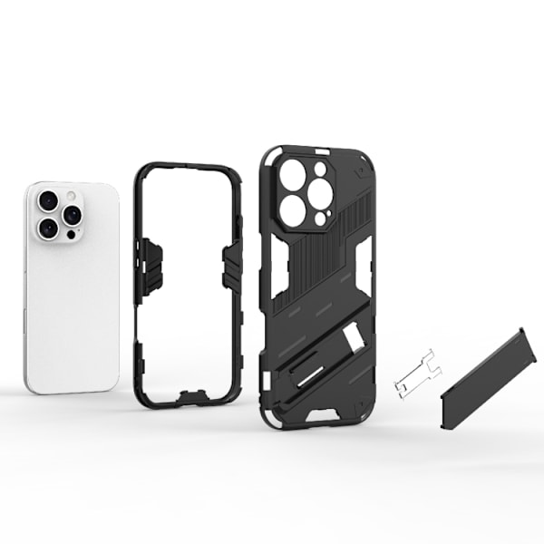 iPhone 16 Pro Punk Armor 2 1 PC + TPU Skal med Hållare Grå