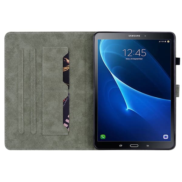 Samsung Galaxy Tab A 10.1 (2016) T580/T585 Tiger Mönster Flip Läderfodral Brun