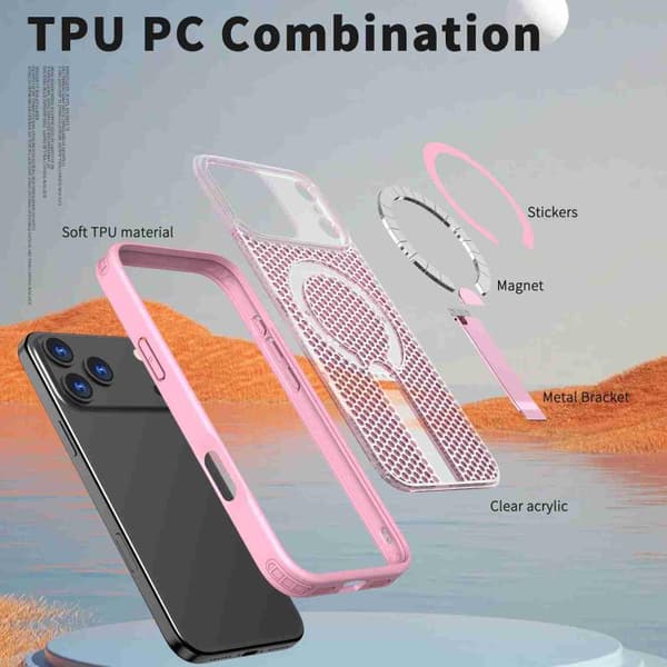 iPhone 18 Pro Max / iPhone 17 Pro Max Skal med Honungskombination och MagSafe Rosa