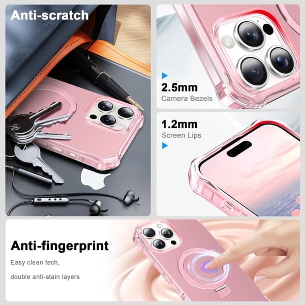 iPhone 16 Pro Solid Color Wave MagSafe Skal Rosa