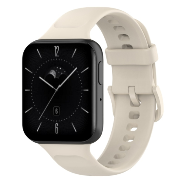 För OPPO Watch 3 Solid Color Soft Silicone Watch Band Creamy White