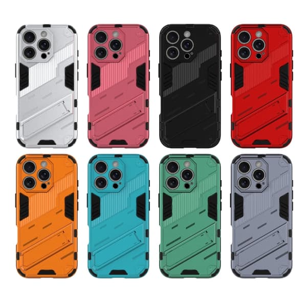 iPhone 16 Pro Punk Armor 2 1 PC + TPU Skal med Hållare Grön