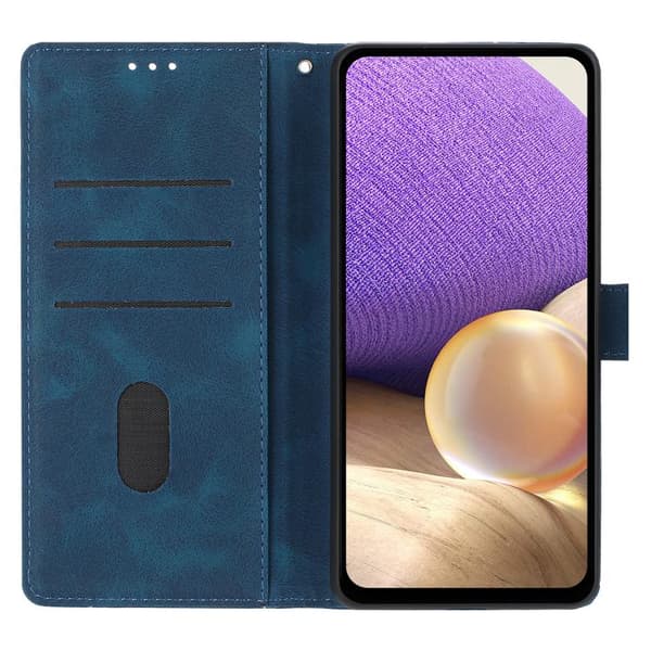 Redmi A5 4G - Triangulär Prägling Läderfodral Blå