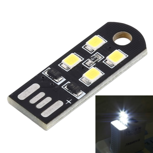 4 LED:er Ultratunn Energisparande USB-lampa (Vitt ljus)