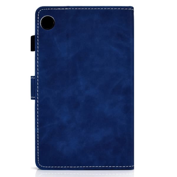 Samsung Galaxy Tab A9 / A11 Läderfodral med Cowhide-textur, Horisontell Flip Blå