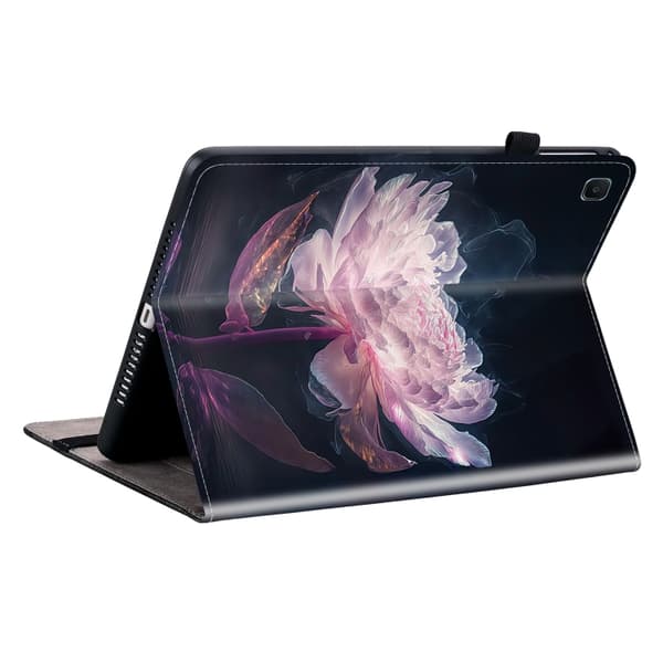 Samsung Galaxy Tab S6 Lite Smart läderfodral med kristalltextur Lila pion