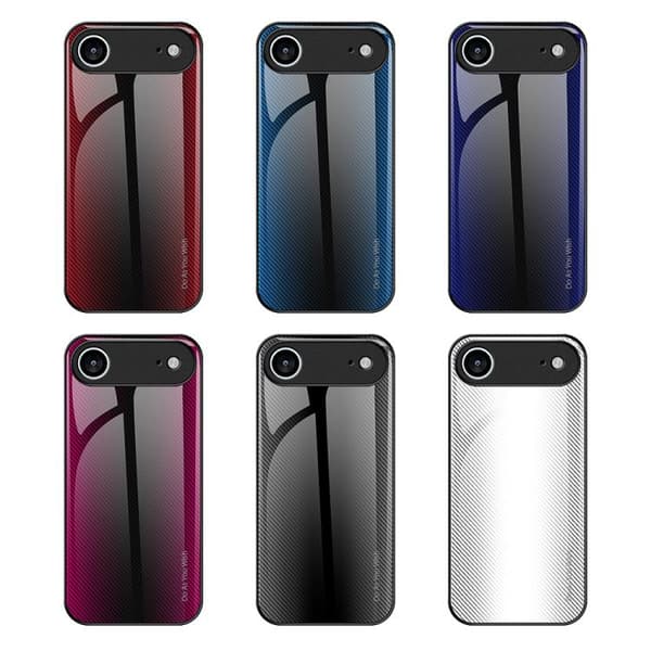 iPhone 17 Air Skal med Textur och Gradient - Glas TPU Röd