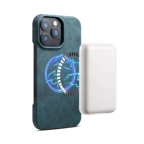 iPhone 16 Pro Retro Textur MagSafe Skal Blå