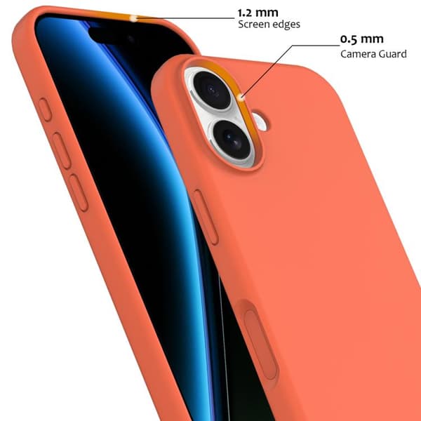 iPhone 17 Shockproof Silikon Skal med MagSafe Guldorange
