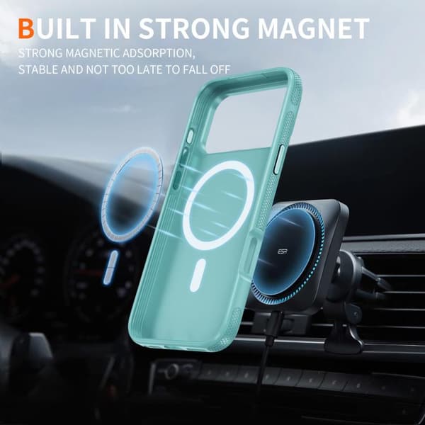 iPhone 18 Pro / iPhone 17 Pro Magsafe Imitation Original PC Hybrid TPU Skal Ljusblå