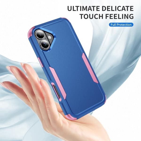 iPhone 17 Skal - TPU + PC, Stötabsorberande Kungsblå + Rosa