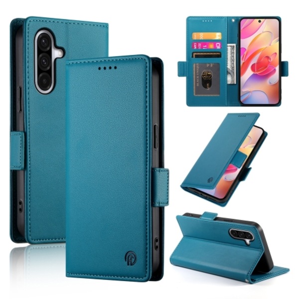 Samsung Galaxy A26 5G Skal med Magnetisk Frostad Läder och Sidobuckle Blå