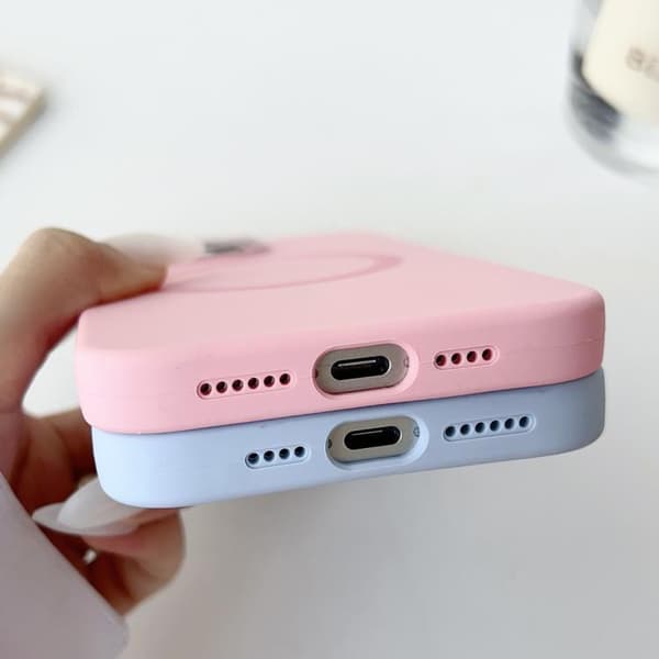 iPhone 16 Pro Max Metallram Flytande Silikon MagSafe Skal Marinblå