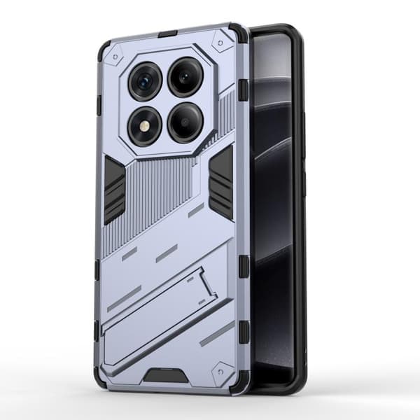 Redmi Note 14 Pro 4G - Punk Armor 2 i 1 PC + TPU Mobilskal med Ställning Grå