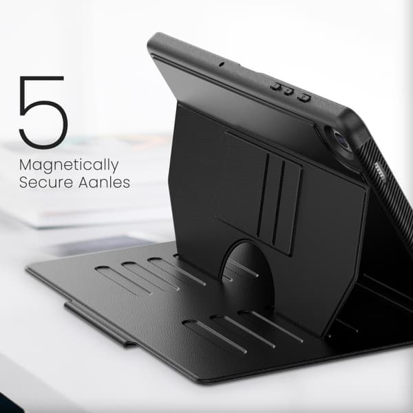 Samsung Galaxy Tab A9+ / A11+ magnetiskt läderfodral Svart