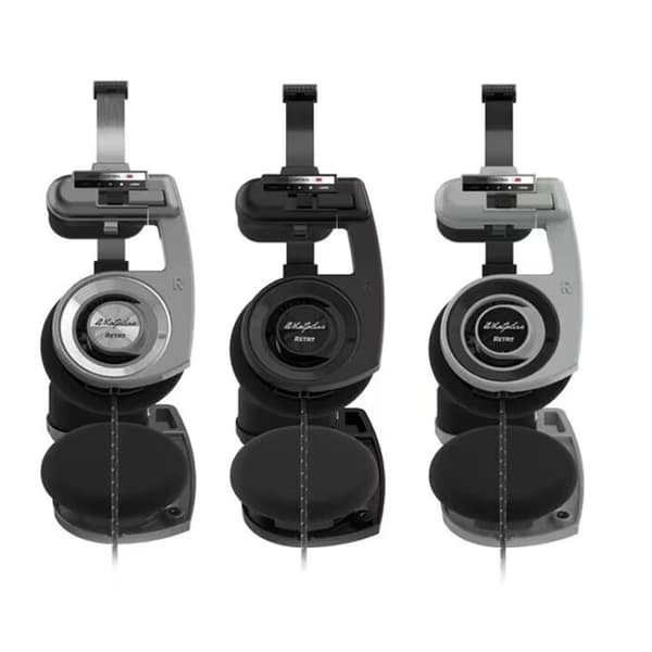 WhatPlus Retro Computer Gaming Trådlösa Bluetooth-headset Svamp Öronmuffar Svart
