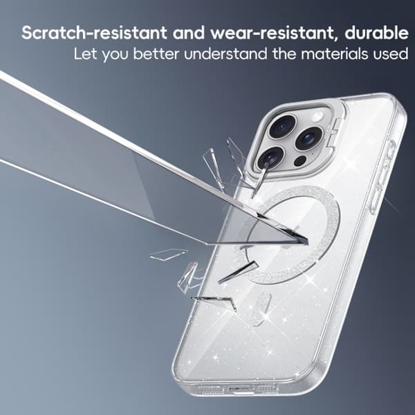 iPhone 16 Pro Shiny Shield MagSafe Linshållare Skal Svart