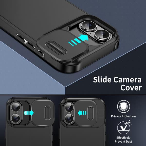 iPhone 17 Skal med Sliding Camshield TPU + PC Svart