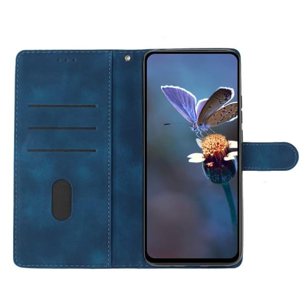 för Pixel 9a Skal med Cherry Blossom Butterfly Design - Prägad PU Telefonfodral Blå