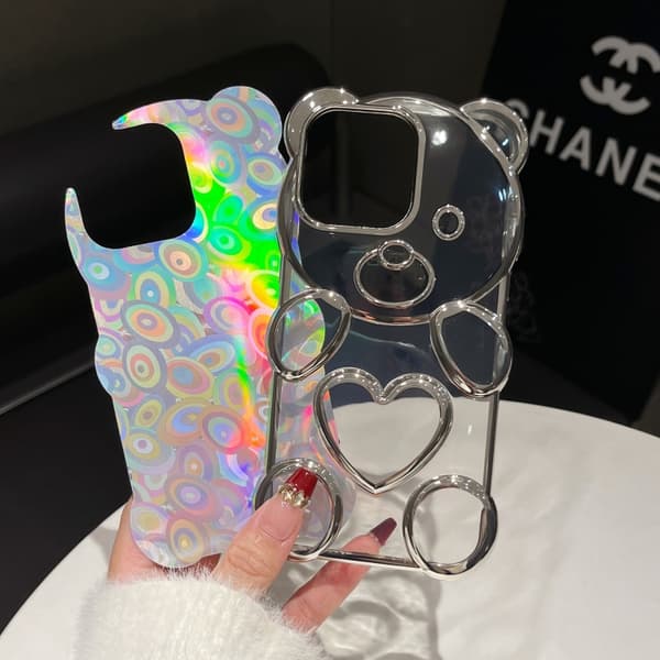 iPhone 16 Pro Bärformad Elektropläterad Laser TPU Skal Guld