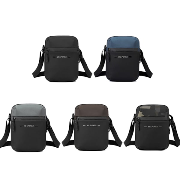 WEPOWER Herr Enkelsidig Axelväska Enkel Business Casual Crossbody Väska Mörkblå