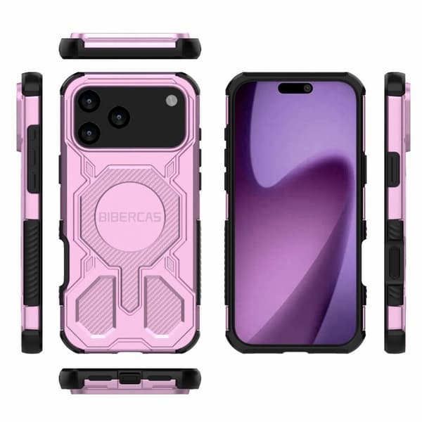 iPhone 18 Pro / iPhone 17 Pro BIBERCAS Real Color Series MagSafe Stöttålig Skal Rosa