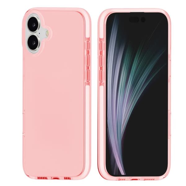 iPhone 17 Skal - tvåfärgad stötabsorberande hög transparens TPU Rosa