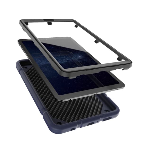 Samsung Galaxy Tab A7 Lite Silikon Hybrid PC Fodral Marinblå svart