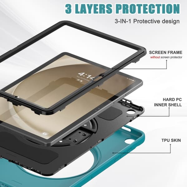 Samsung Galaxy Tab A9+ / A11+ / Spider Wheel Silikon Hybridfodral Blå