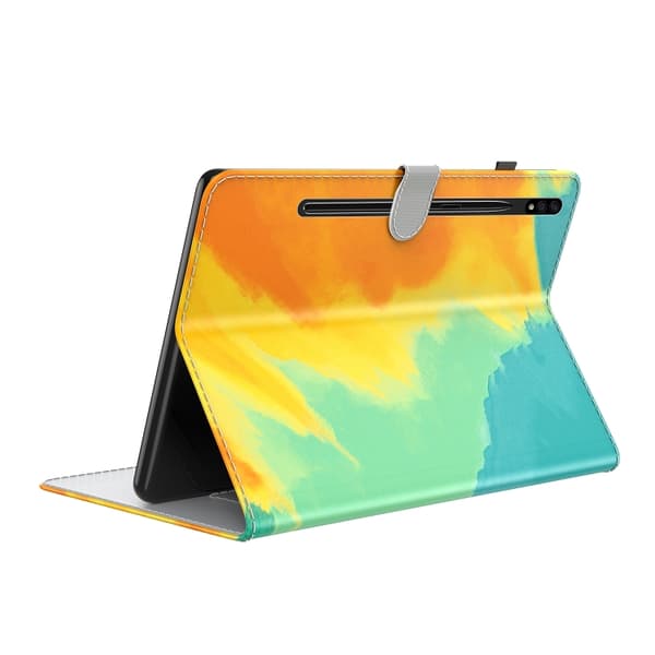 Samsung Galaxy Tab S8+/S7+ Flipfodral i akvarellmönster Höstlöv