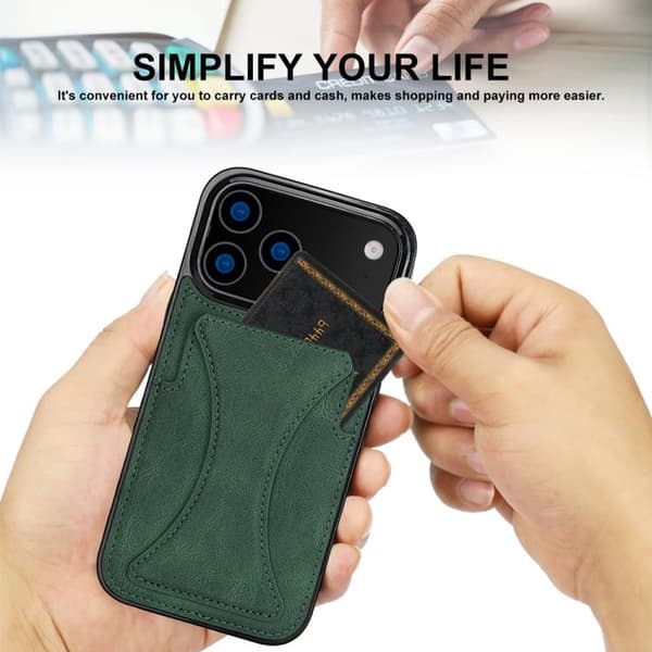 iPhone 18 Pro Max / iPhone 17 Pro Max Skal - Ultra-tunn Stötsäker Telefonfodral med Hållare Grön
