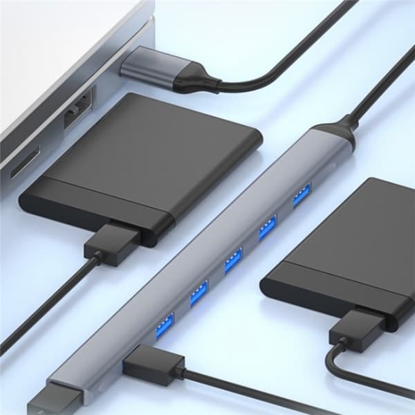 ADS-303A 7-Port USB Hub - USB 3.0 & 2.0 Expansion Dock för Snabb Dataöverföring