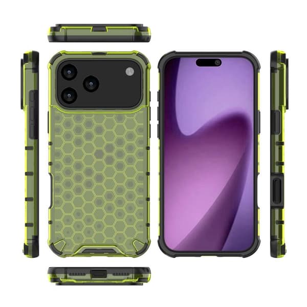 iPhone 18 Pro Max / iPhone 17 Pro Max Skal med Honungskombination och Stötskydd Grön