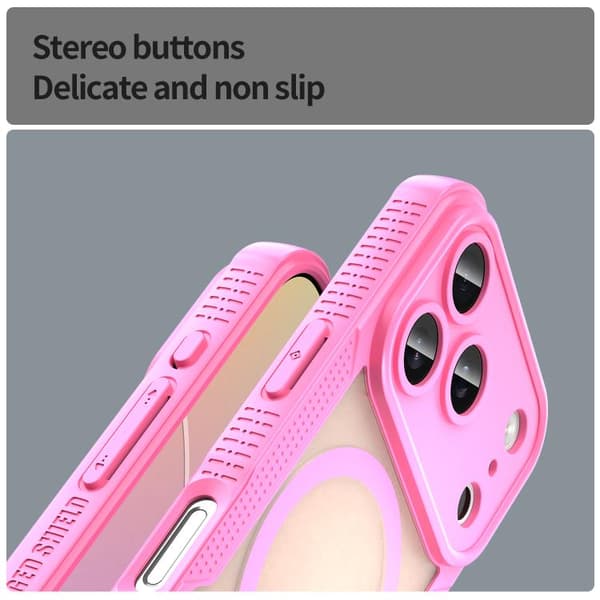 iPhone 17 Pro Max Skal med Armor Glaze MagSafe Magnetisk Design Rosa