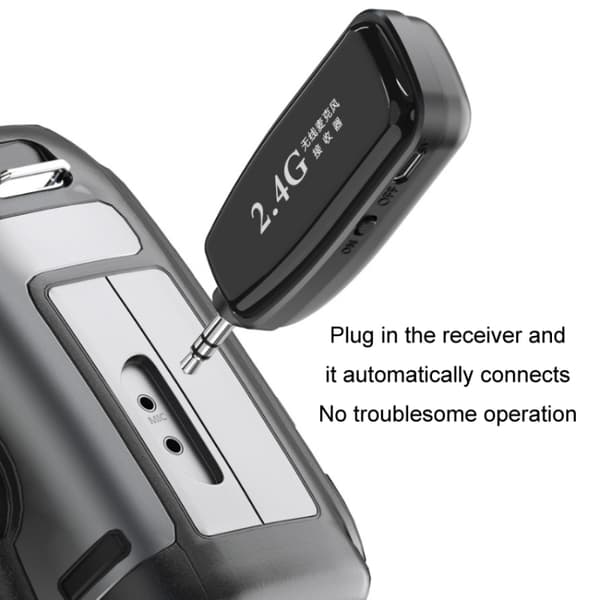 2.4G Bluetooth trådlös Lavalier brusreducerande live-mikrofon (svart)