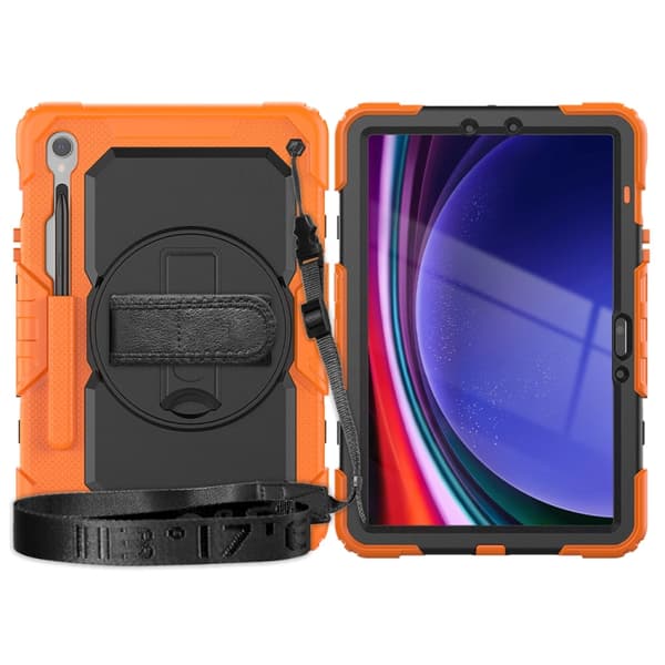 Samsung Galaxy Tab S8/S7 Silikon + PC Tabletfodral Orange+Black