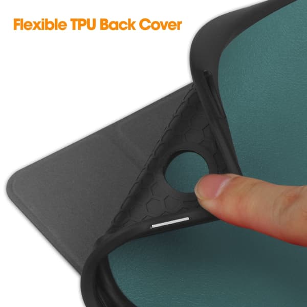 Samsung Galaxy Tab A9+ / A11+ 3-Fold TPU Smart Leather Case Mörkgrön