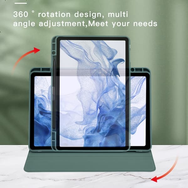 Samsung Galaxy Tab A7 Lite 360° Rotationsskydd i Läder Svart