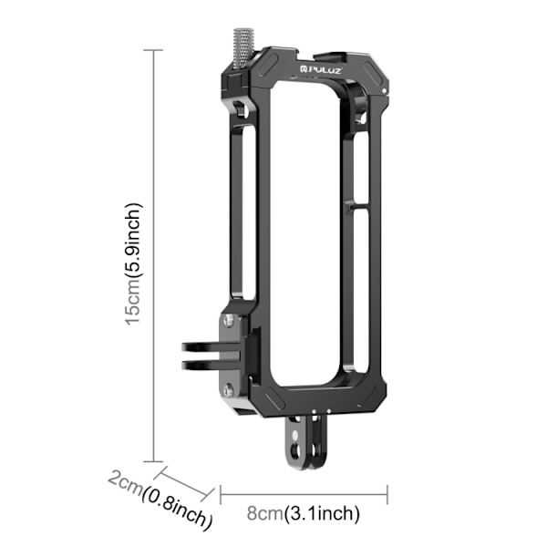 For Insta360 X3 Metal Protective Cage Rig Housing Frame med Expand Cold Shoe Base & Tripod Adapter