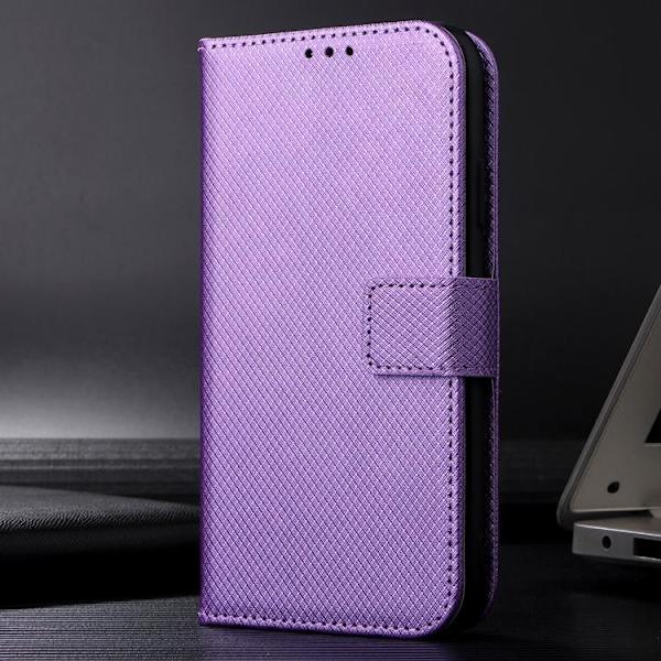 Redmi Note 14 Pro 4G - Diamanttexturerat Läderfodral Purpur