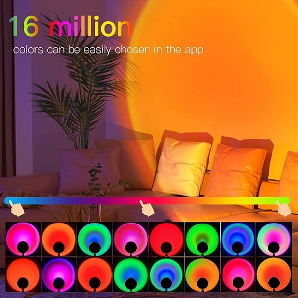 Solnedgång Bakgrund Fjärrkontroll RGB Golv Ambient Projektionsljus Bluetooth APP