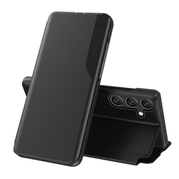 Samsung Galaxy S24+ 5G Skal i Läder med Flip Holder Svart