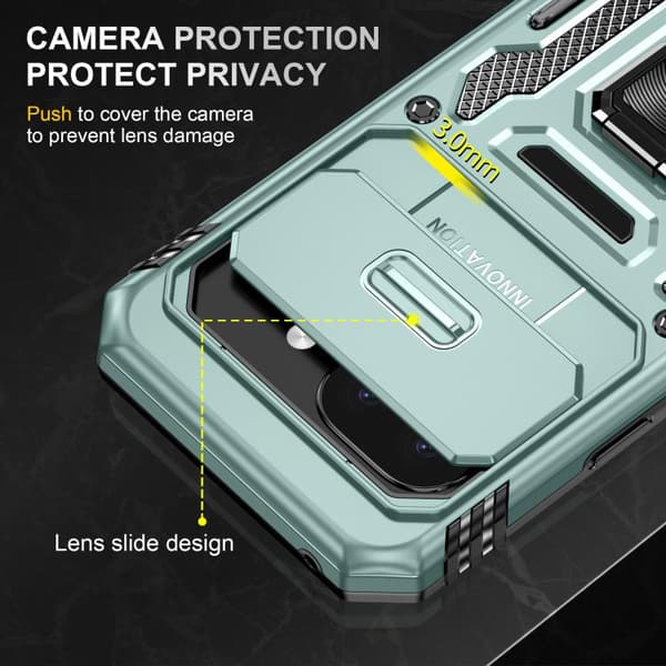 för Pixel 9a Skal med Armor PC + TPU Kameraskydd Alpingrön