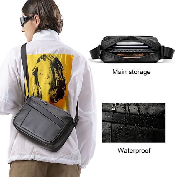 BANGE  BG-7670 Herr Axelväska Vattentät Crossbody Väska Grå