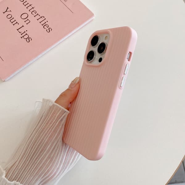 iPhone 16 Pro Max Macaroon Tile Stripe TPU Hybrid PC Skal Rosa