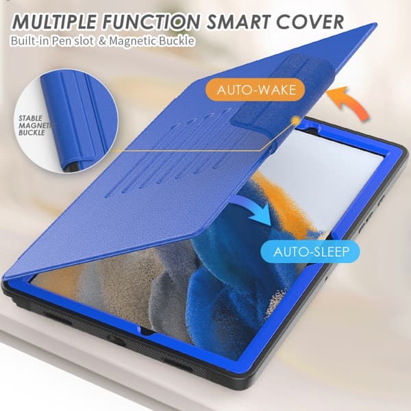 Samsung Galaxy Tab A8 10.5 (2021) Smart B Magnetiskt Läderfodral Blå