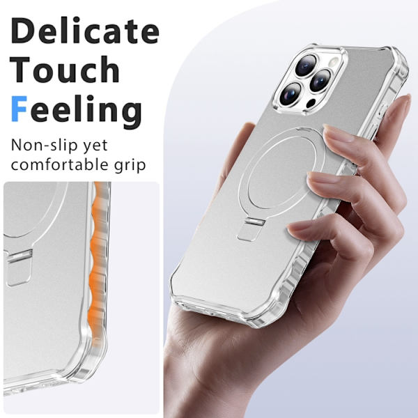 iPhone 16 Pro Max Solid Color Wave MagSafe Skal Silver